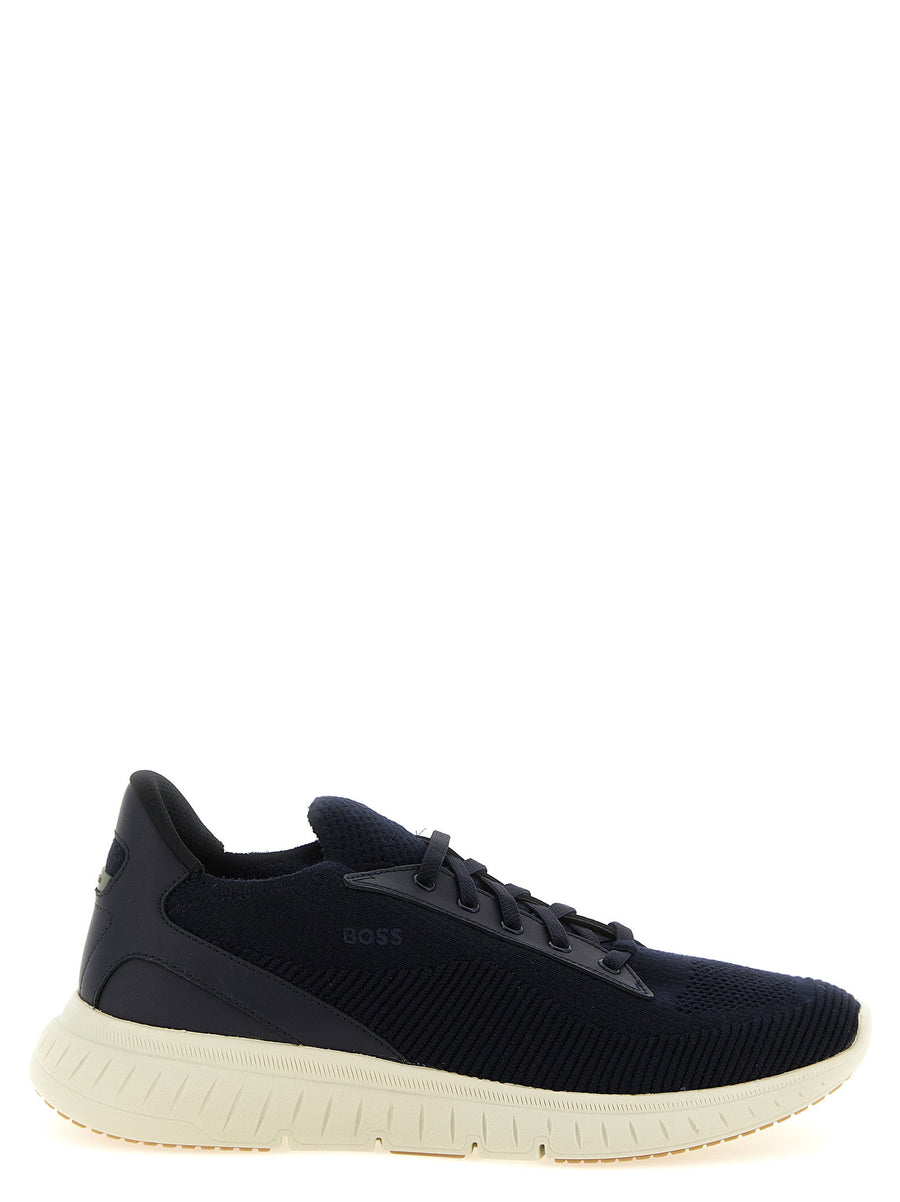 Hugo Boss Knit Slip-On Sneakers — Black