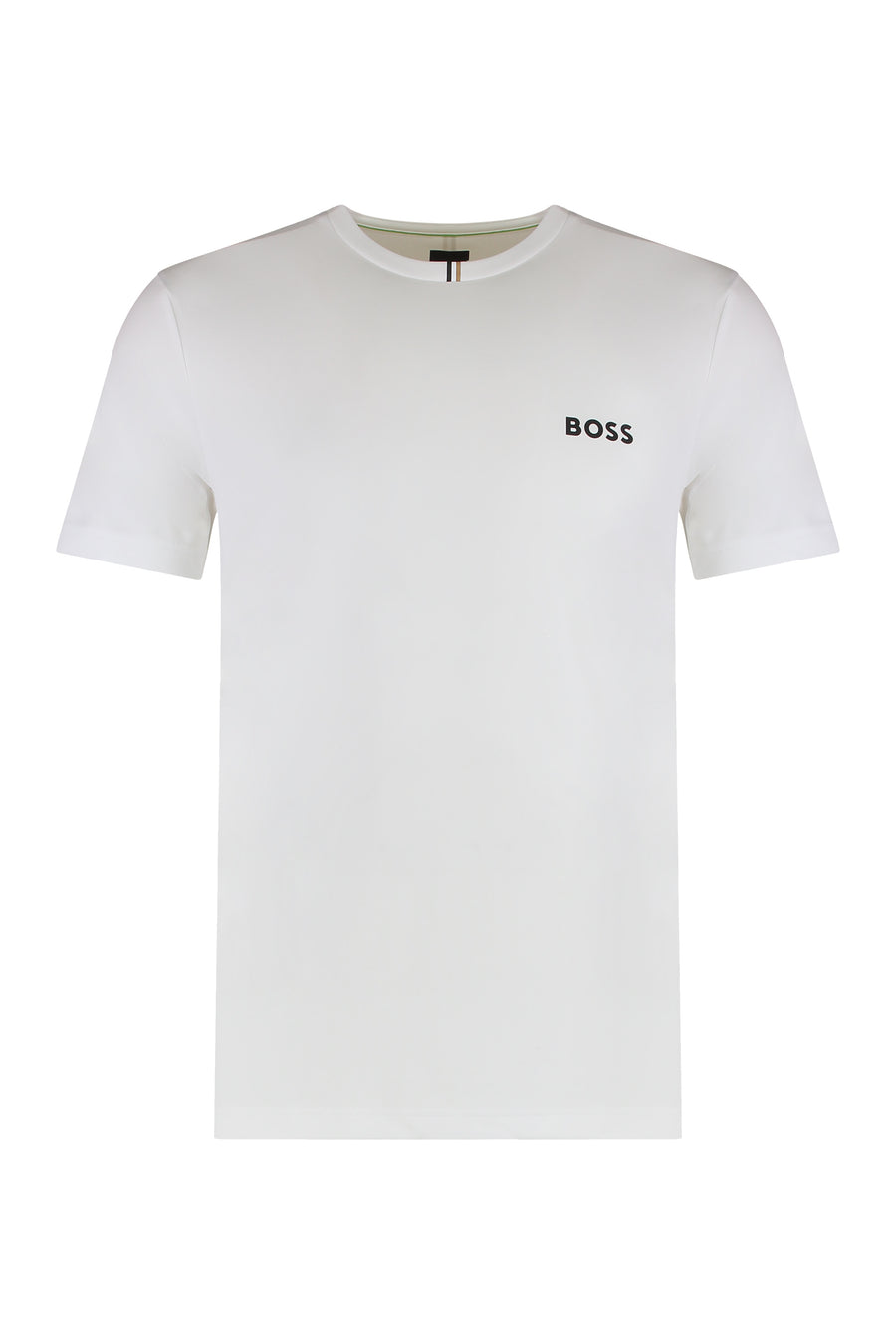 Crew Neck T-Shirt Technical Fabric White Polyester T-shirts
