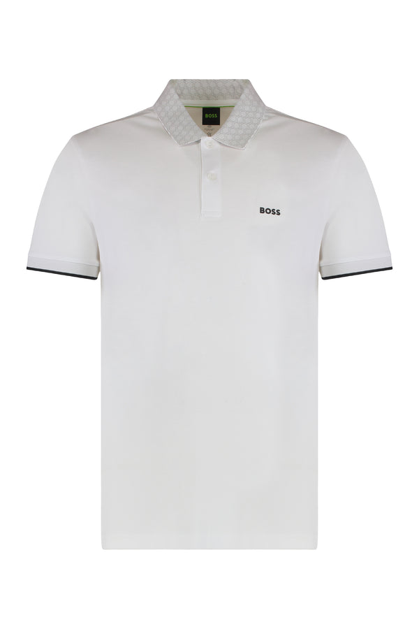 Polo Shirt Elastic Cotton White