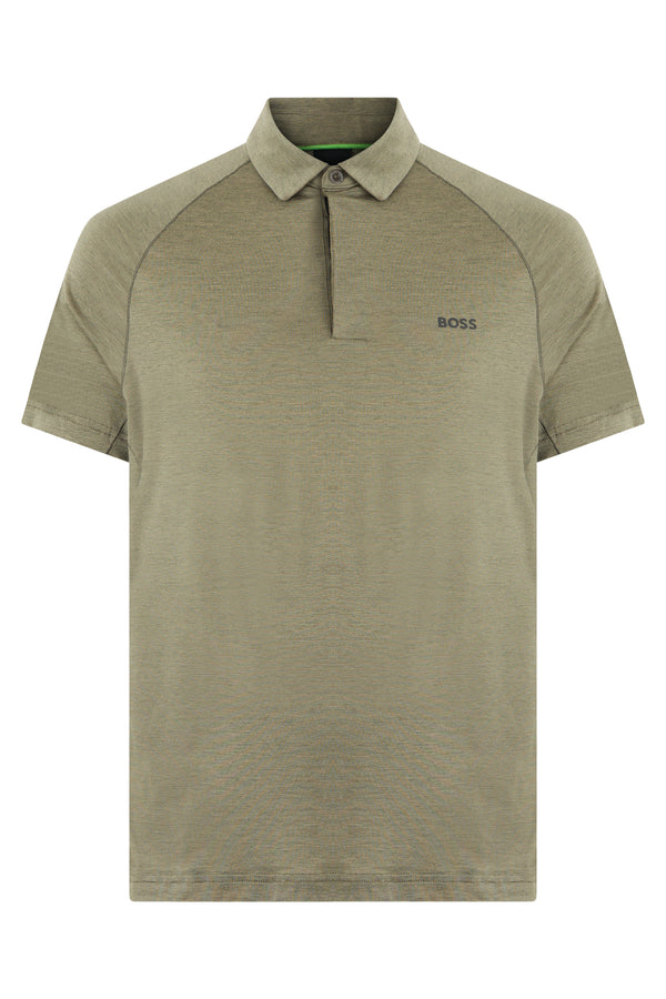 Polo Shirt Slim Fit Green Lyocel