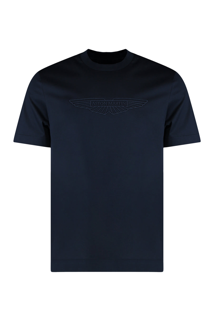 Crew Neck T-Shirt With Wing Details Blue Cotton T-shirts