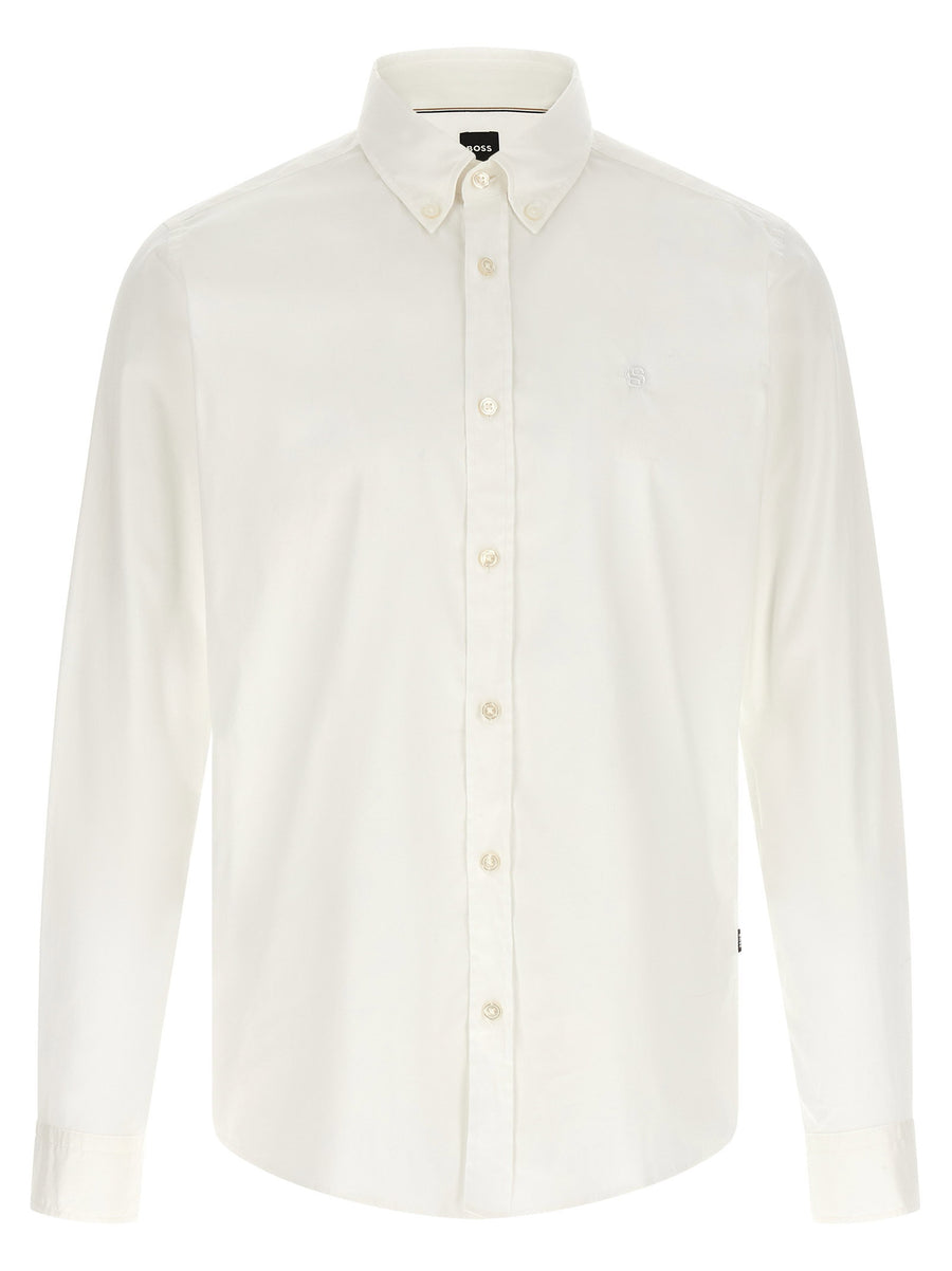 Hugo Boss Cotton Poplin Shirt — Cream
