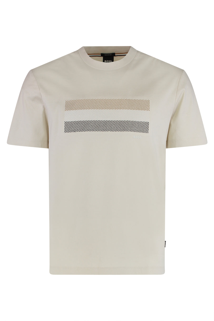 Crew Neck T-Shirt Ecru Cotton T-shirts