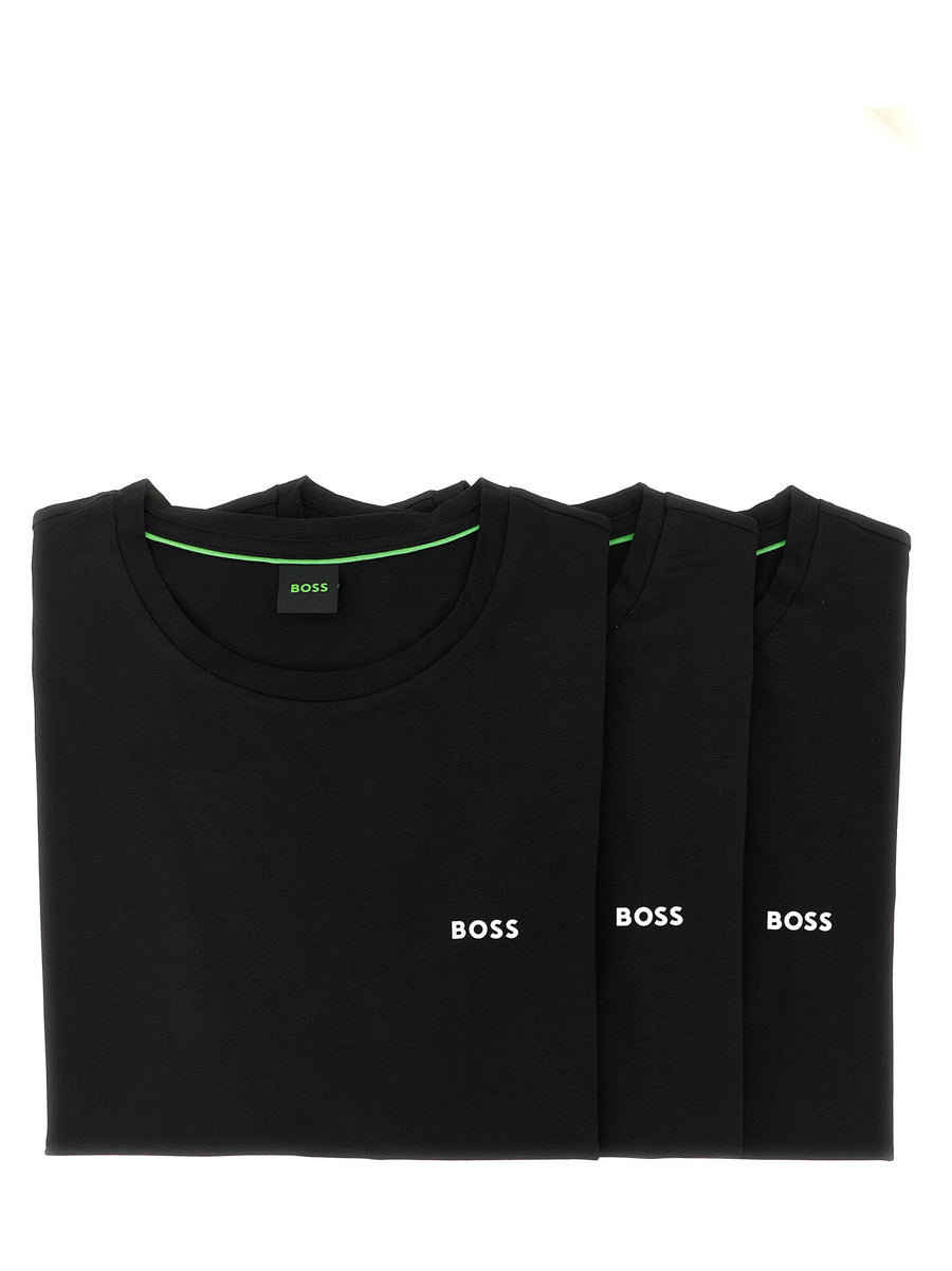 Hugo Boss Logo Cotton Crew Neck T-Shirt — Black