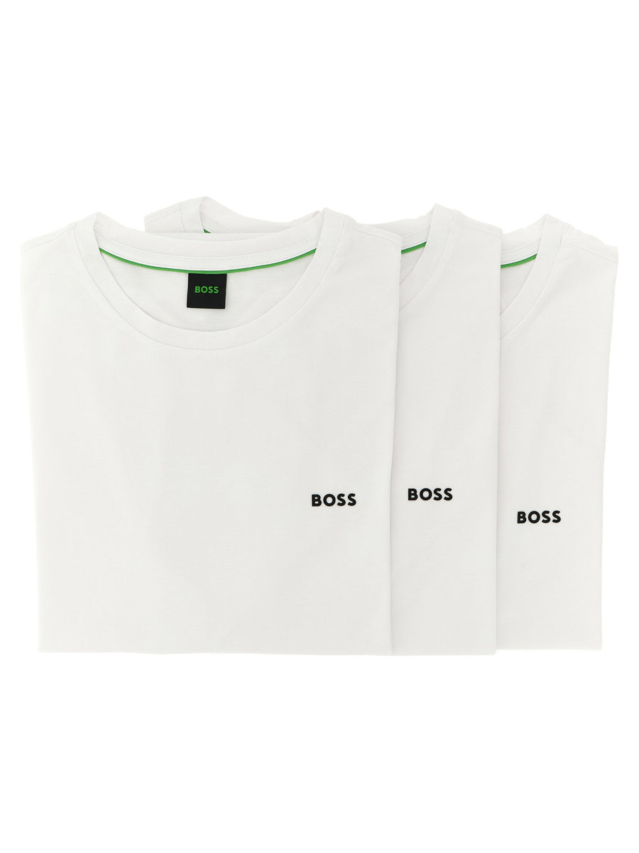 Hugo Boss Logo-Embroidered Crew Neck T-shirt — White