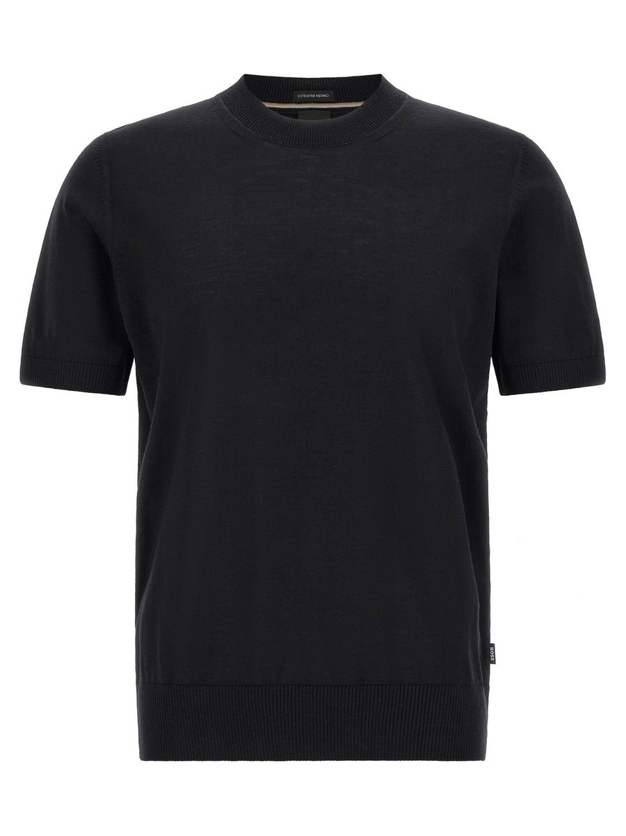 Hugo Boss Extra-Fine Merino Wool Sweater — Black