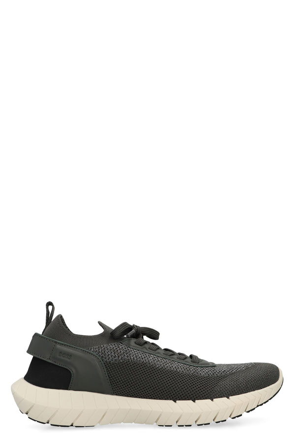 Low-Top Sneakers Green Polyester Trainers