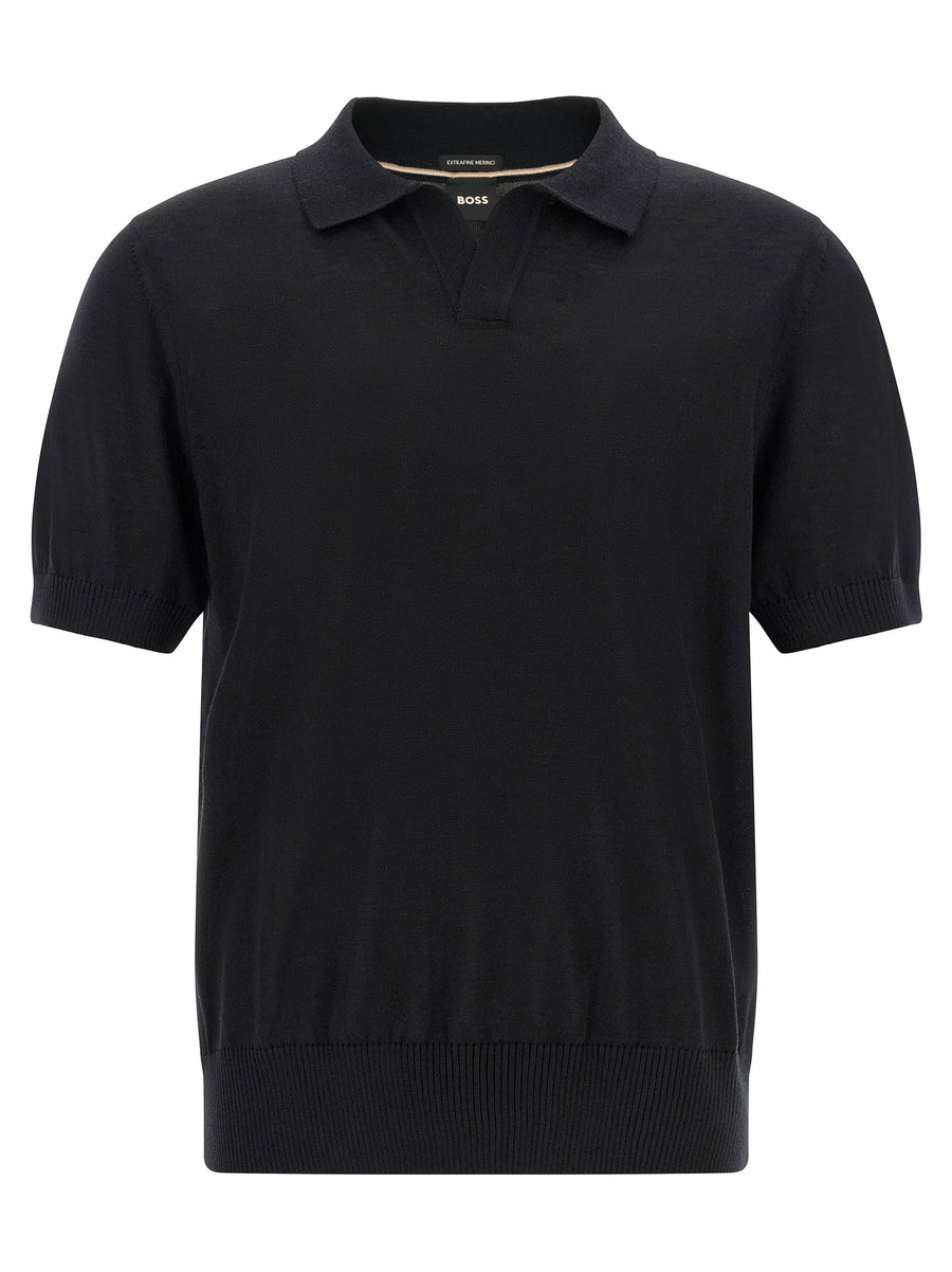 Hugo Boss Merino Wool Polo — Black