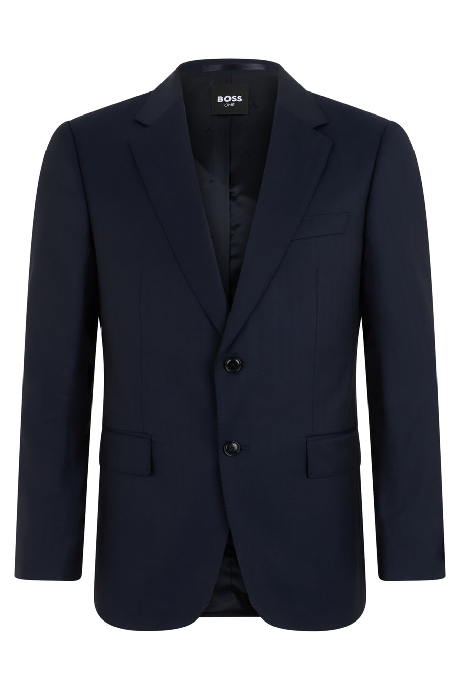 Single-Breasted Wool Jacket Dark Blue Virgin Suit & Dinner