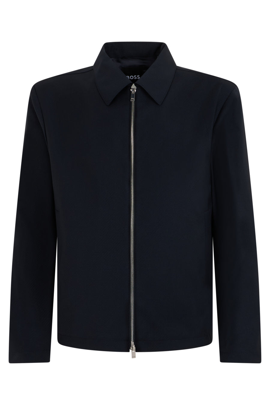 Zip Jacket Dark Blue Virgin Wool Bomber