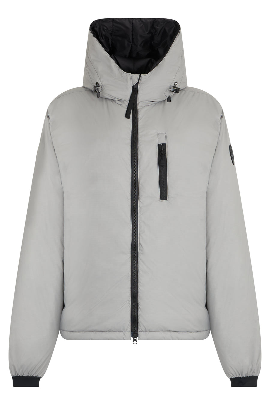 Waterproof Hooded Jacket Grey Polyester Raincoats