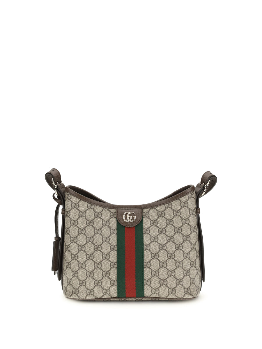 Shoulder Bag Ophidia Coated Canvas Beige Fabric Handbags