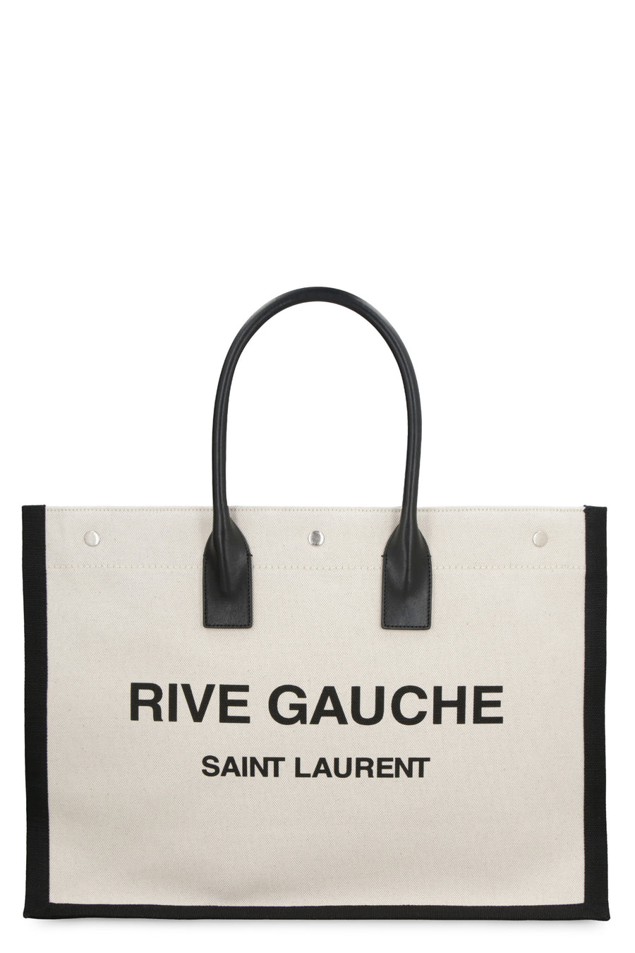 Rive Gauche Canvas Tote Beige Leather Bags