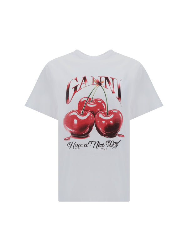 Ganni 100% Cotton t-shirt in white