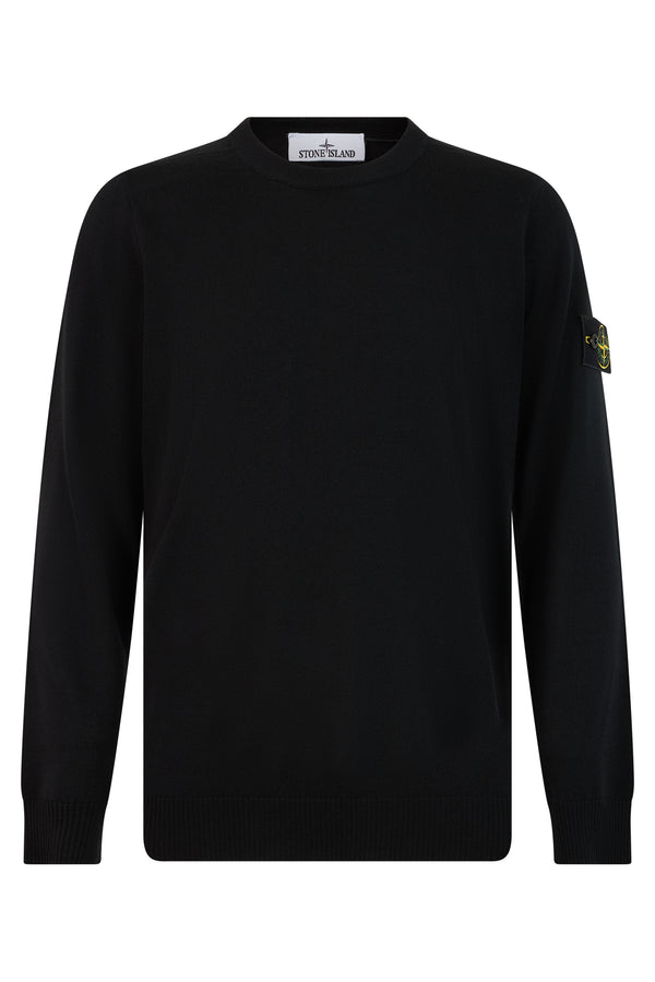 Virgin Wool Crew-Neck Sweater Black Sweatshirts