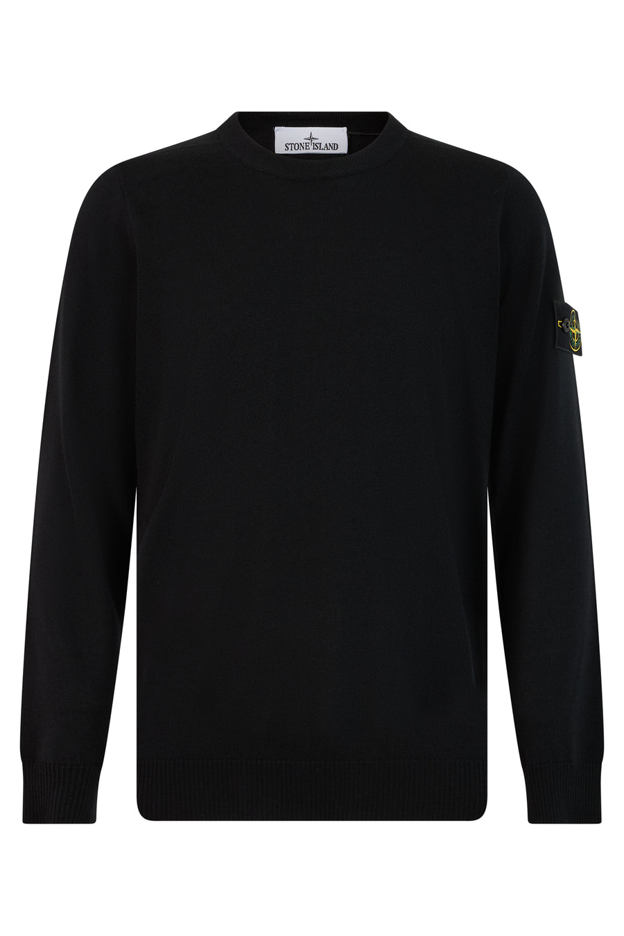Virgin Wool Crew-Neck Sweater Black Sweatshirts