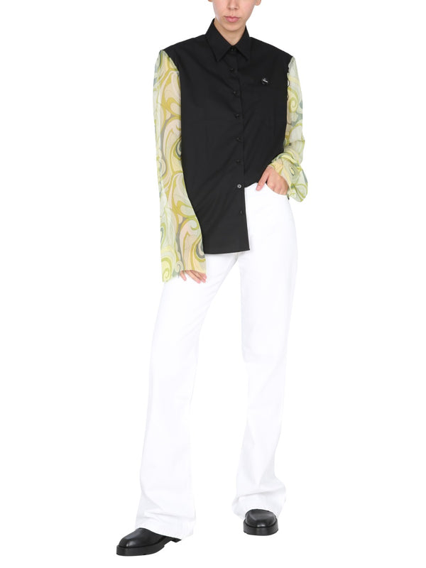 Flared Jeans White Cotton