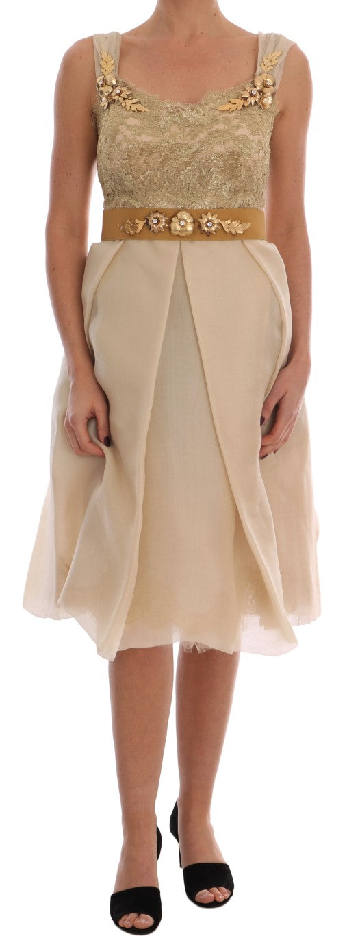 Dolce & Gabbana 45% silk dress in beige