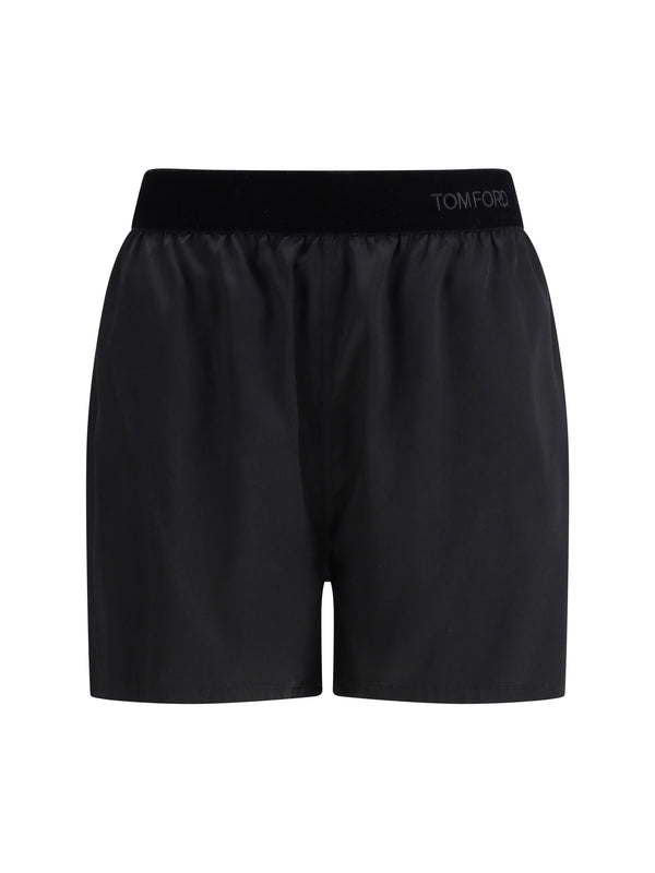 Tom Ford 94% silk; 6% elastane bermudas in black