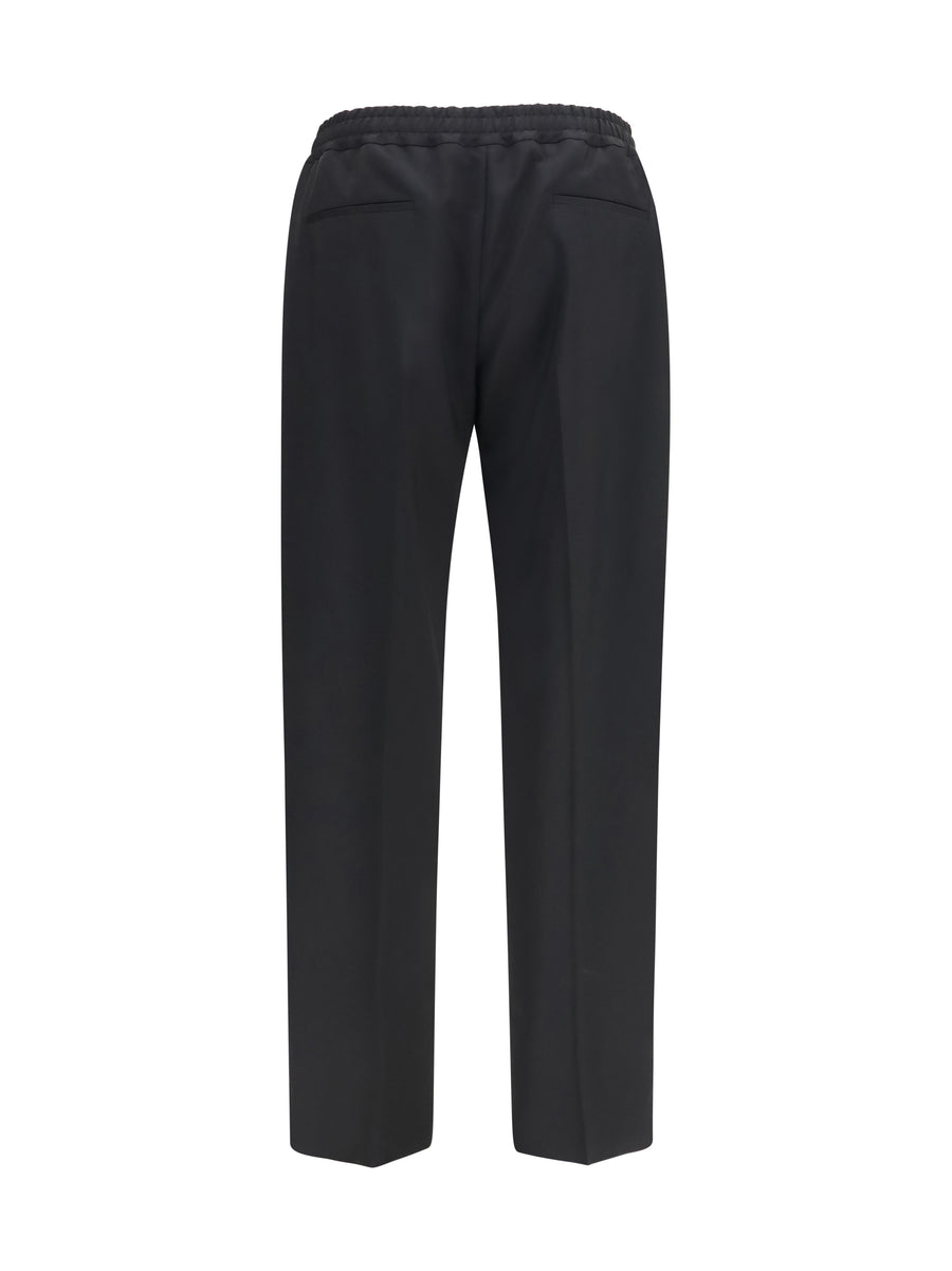 Cotton Gabardine Vlogo Pants Black Trousers