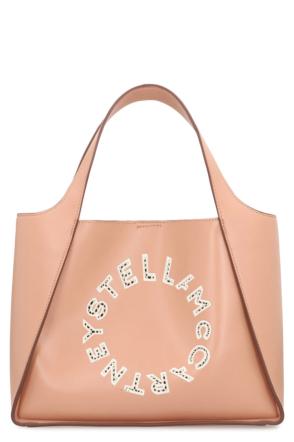 Logo Shoulder Bag Pink Polyurethane Tote
