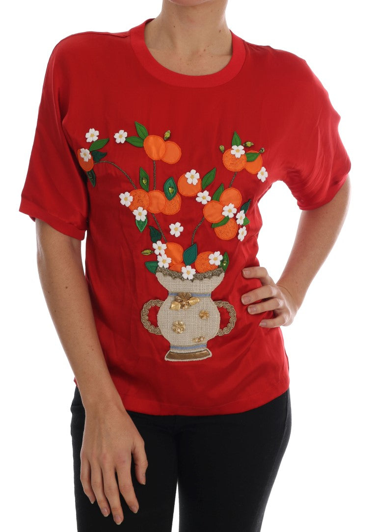 Dolce & Gabbana 90% Silk blouse in red