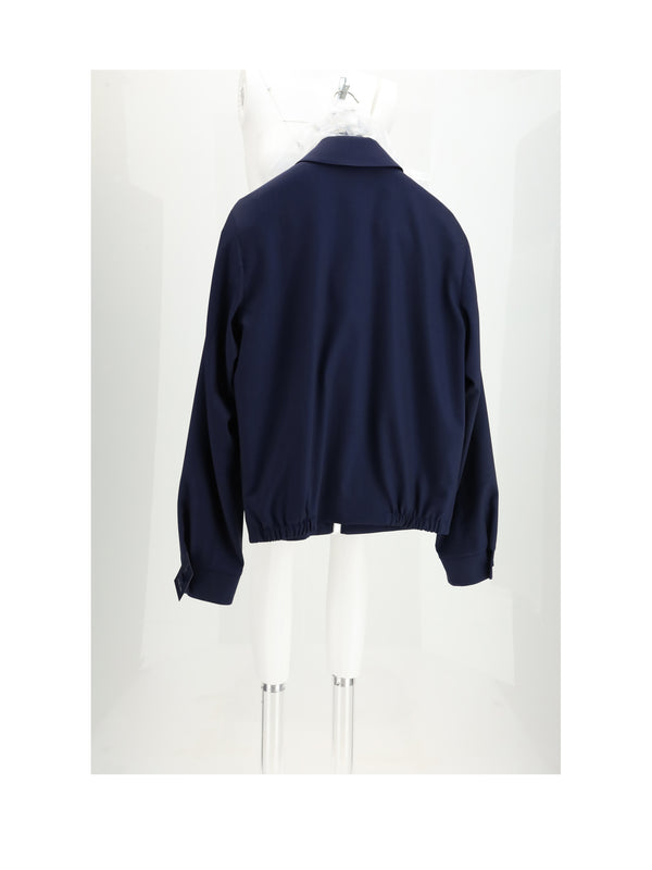 Jacket Reversible Cannage Blue Wool Fleece