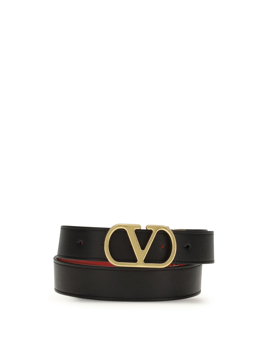 Valentino Garavani 100% Calf Leather Bos Taurus belt in black