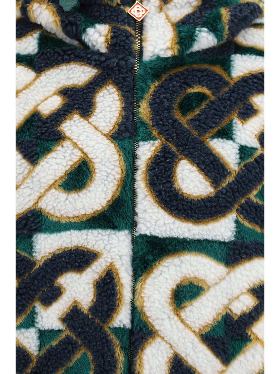 Hooded Fleece Jacket Monogram Multicolour