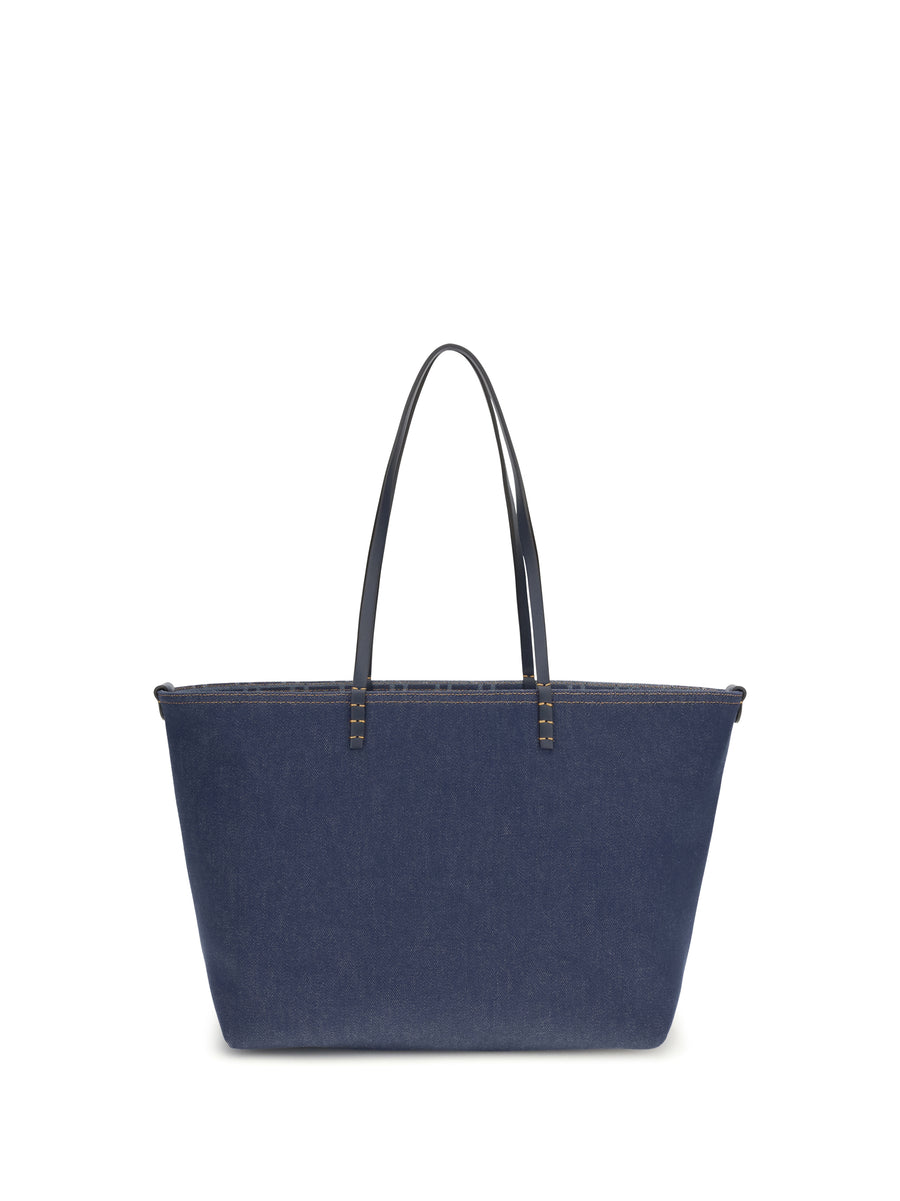 Reversible Denim Tote Bag Blu+os Cotton Shoulder