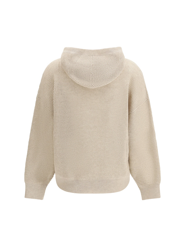 Hooded Cashmere Sweatshirt Rustic Beige Beige/panama (capra Hircus) Knitwear