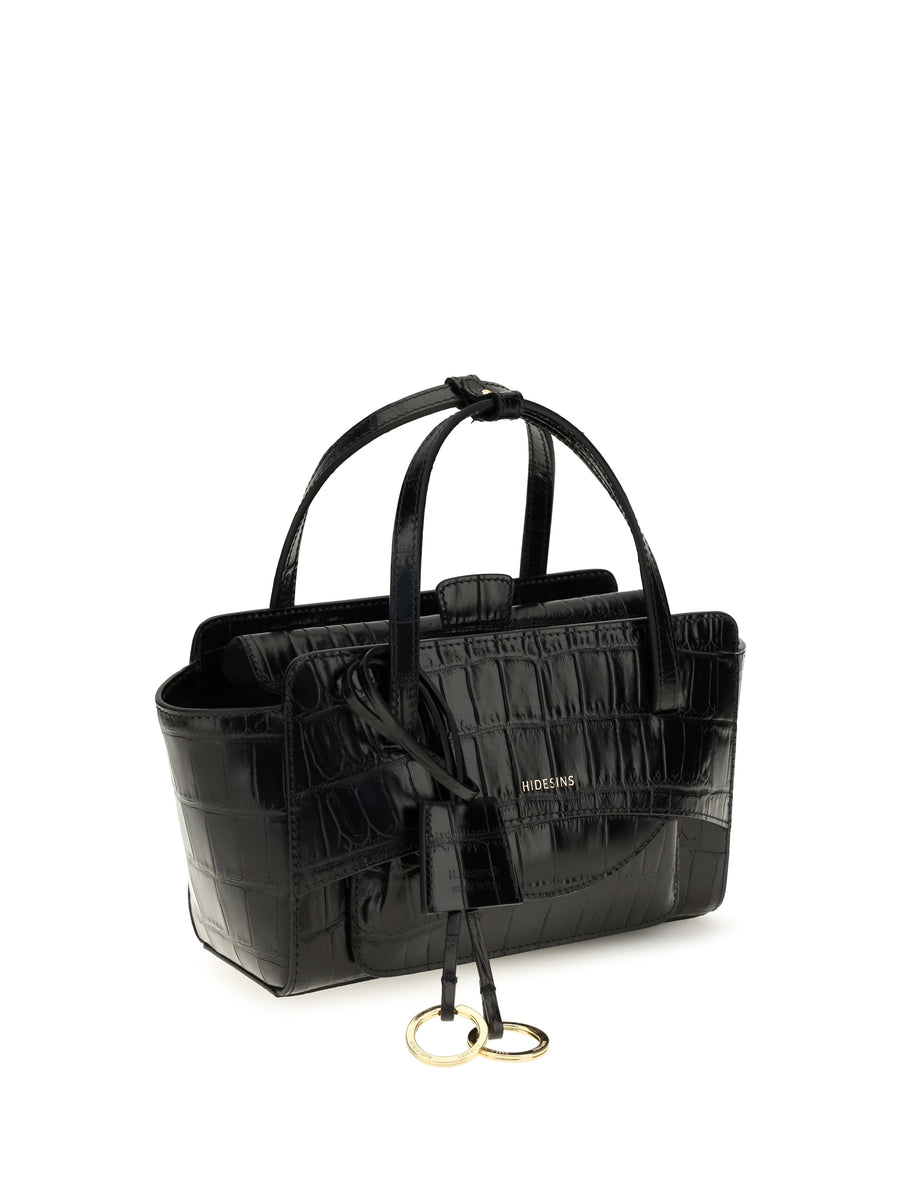 Small Flap Handbag Black Calfskin Calf Leather Shoulder Bags