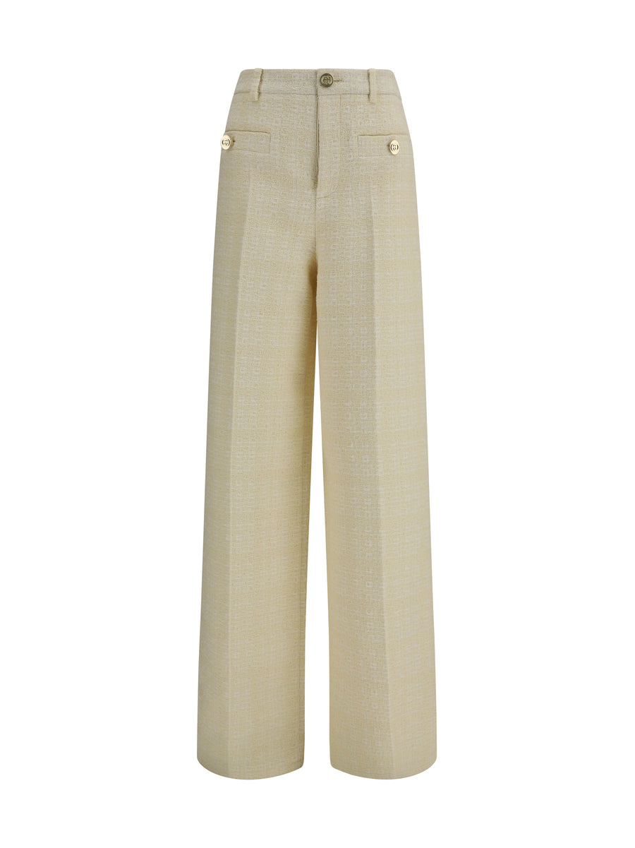 Gucci 53% Cotton trousers in beige