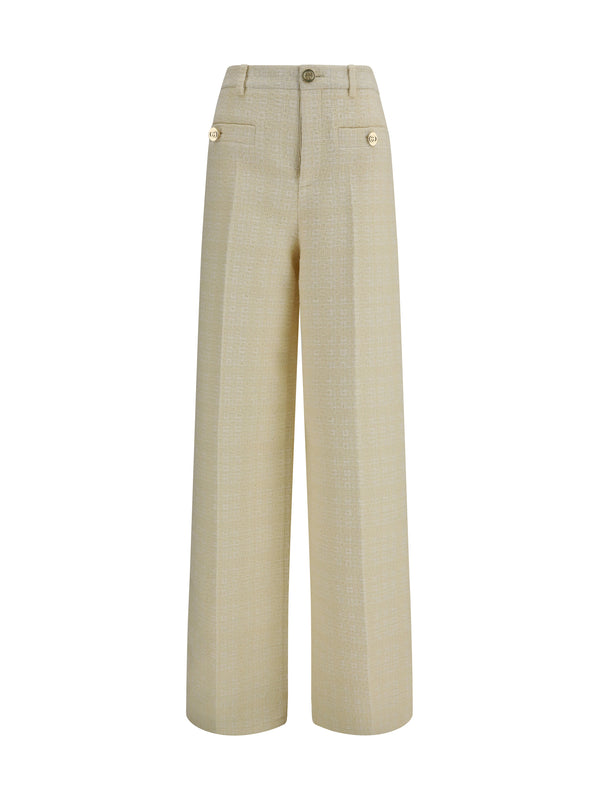 Gucci 53% Cotton trousers in beige