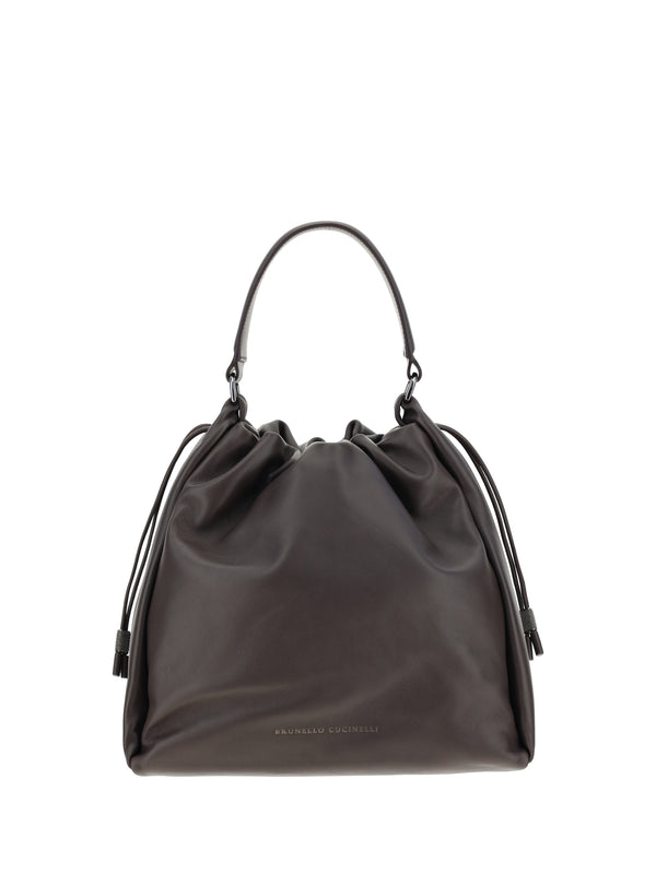 Brunello Cucinelli 100% Calf Leather Bos Taurus shoulder bag in brown