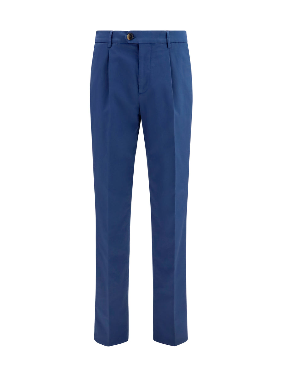 Brunello Cucinelli 97% cotton trousers in blue