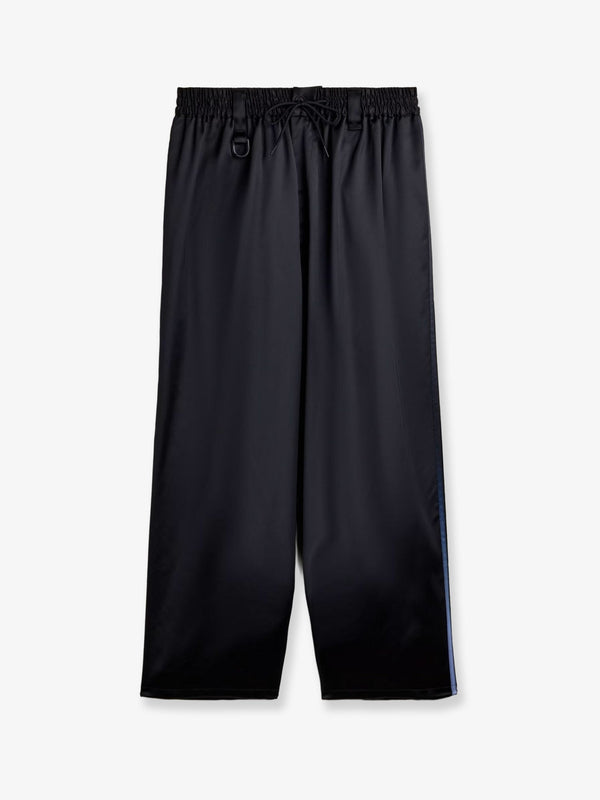 Technical Fabric Wide-Leg Trousers Black Recycled Polyester