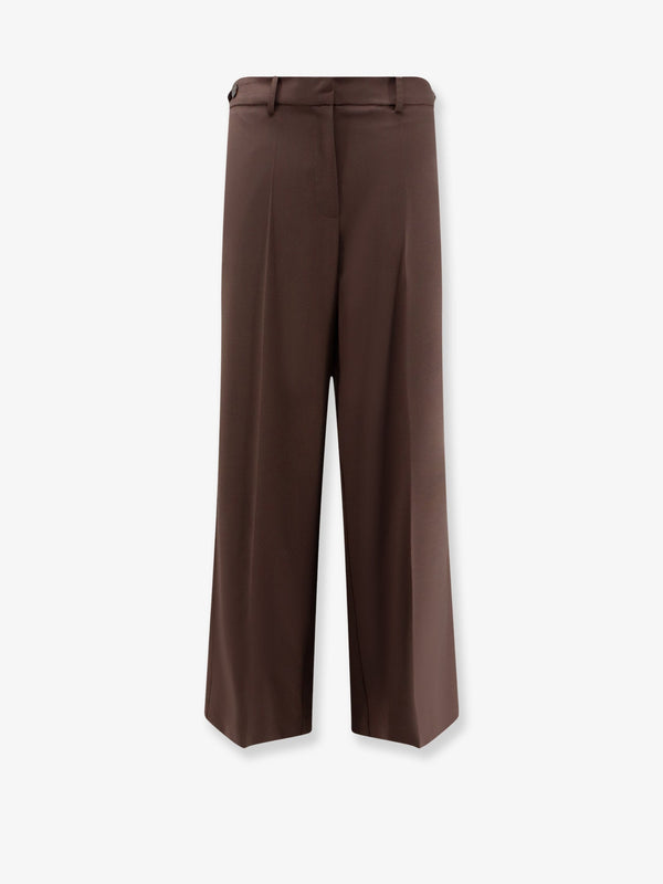 Trousers Stretch Virgin Wool Brown Elastane