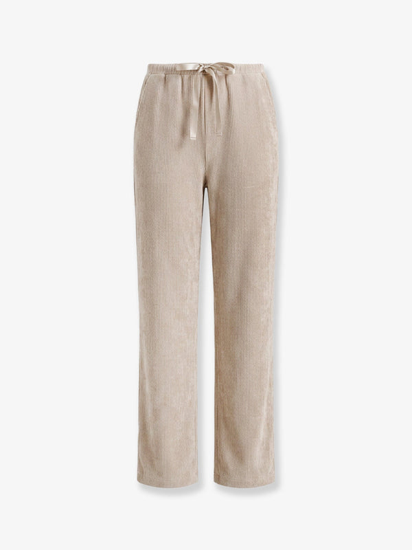 Corduroy Trousers Beige Viscose