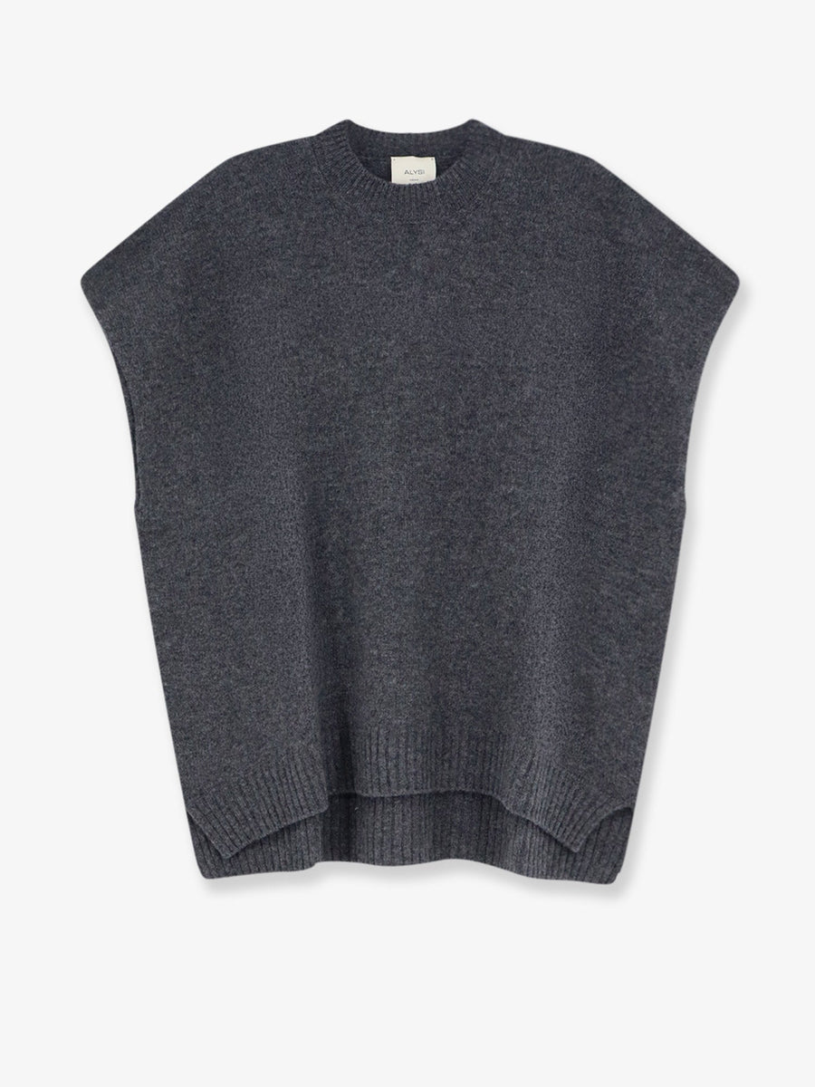 Sweater Sleeveless Merino-Cashmere Grey Merino Wool