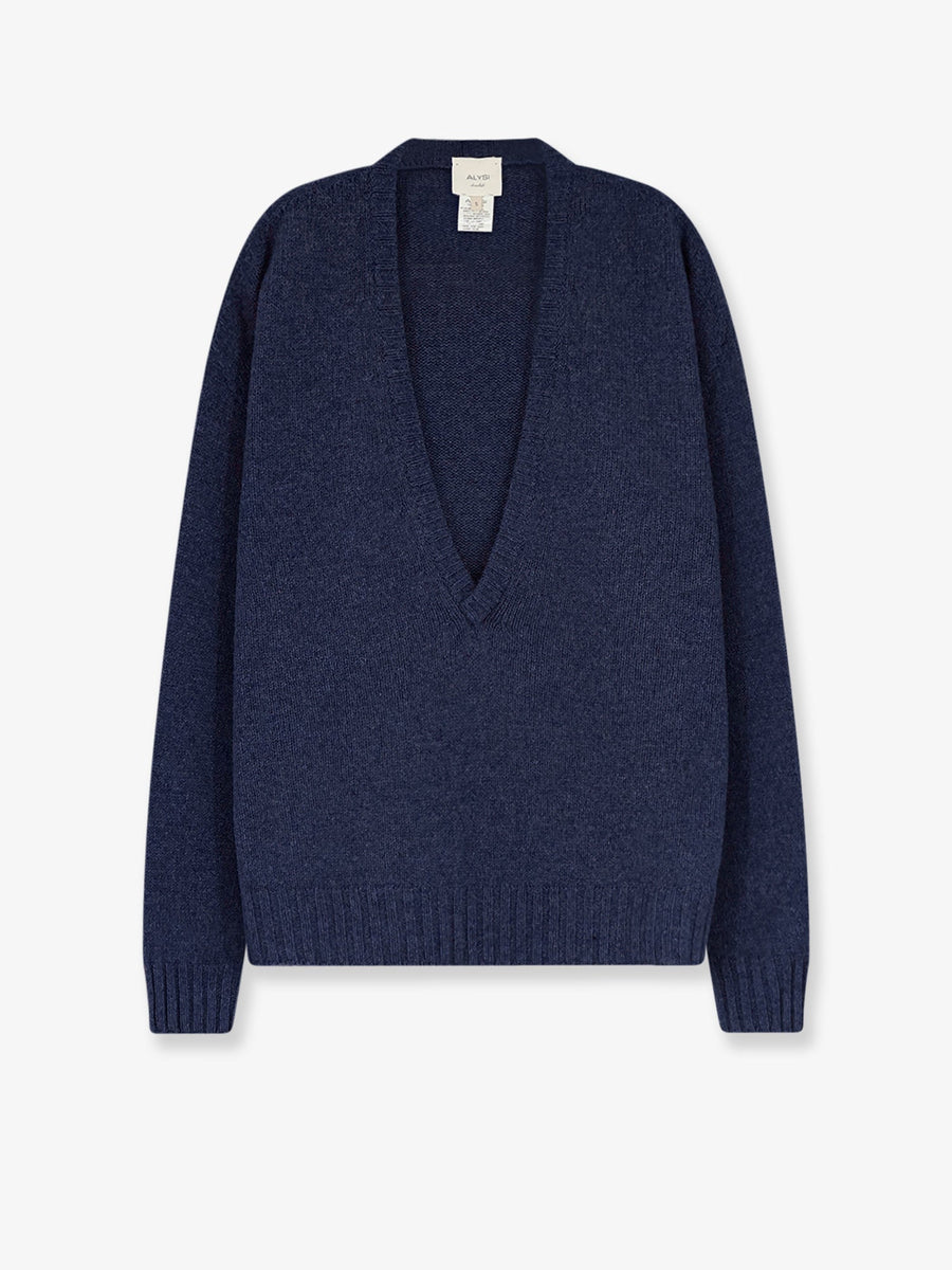 Sweater Blue Wool-Cashmere Merino Wool