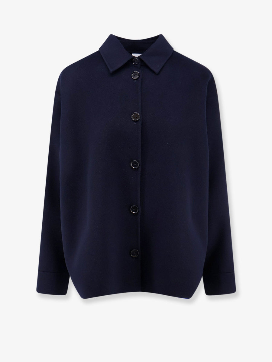 Wool Jacket With Buttons Blue Coat