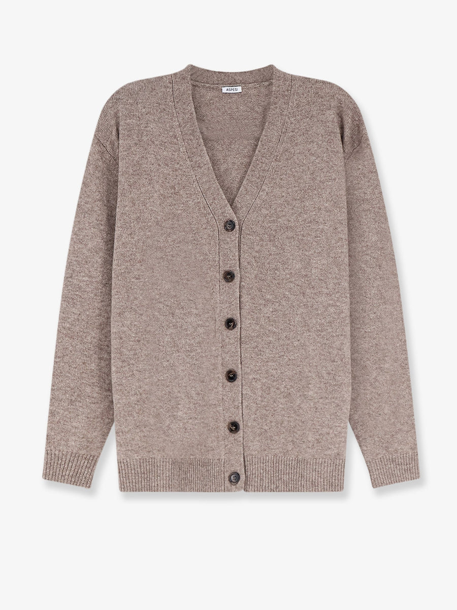 Cardigan Beige Wool-Cashmere Blend