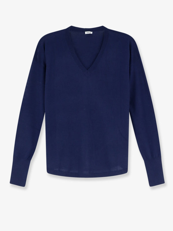 Sweater V-Neck Virgin Wool Blue