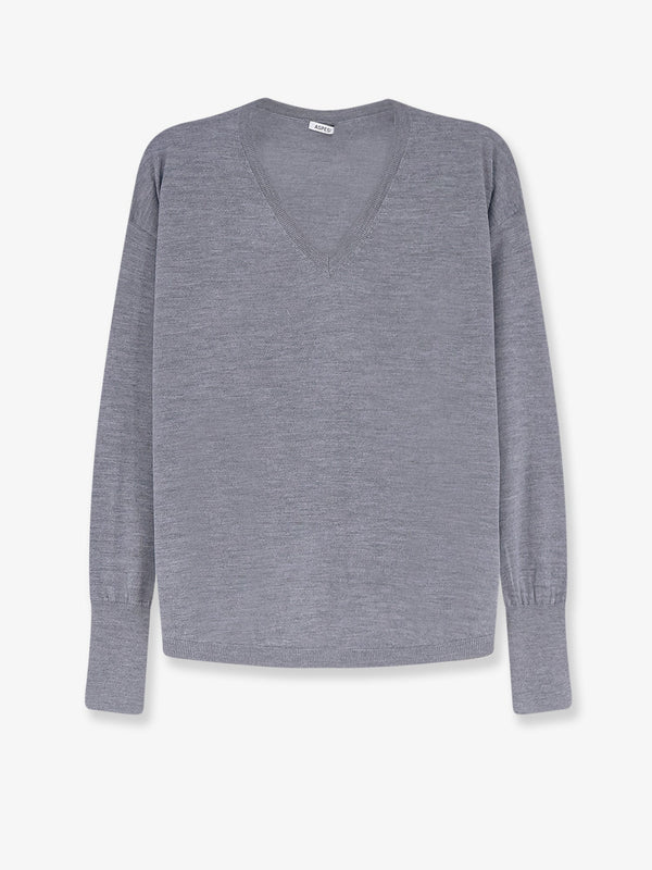 V-Neck Virgin Wool Sweater Grey