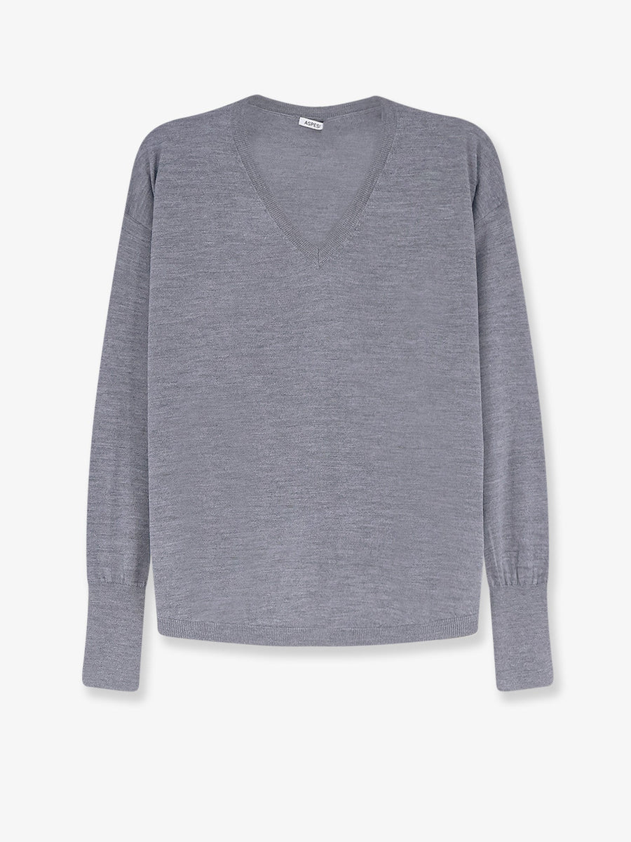 V-Neck Virgin Wool Sweater Grey