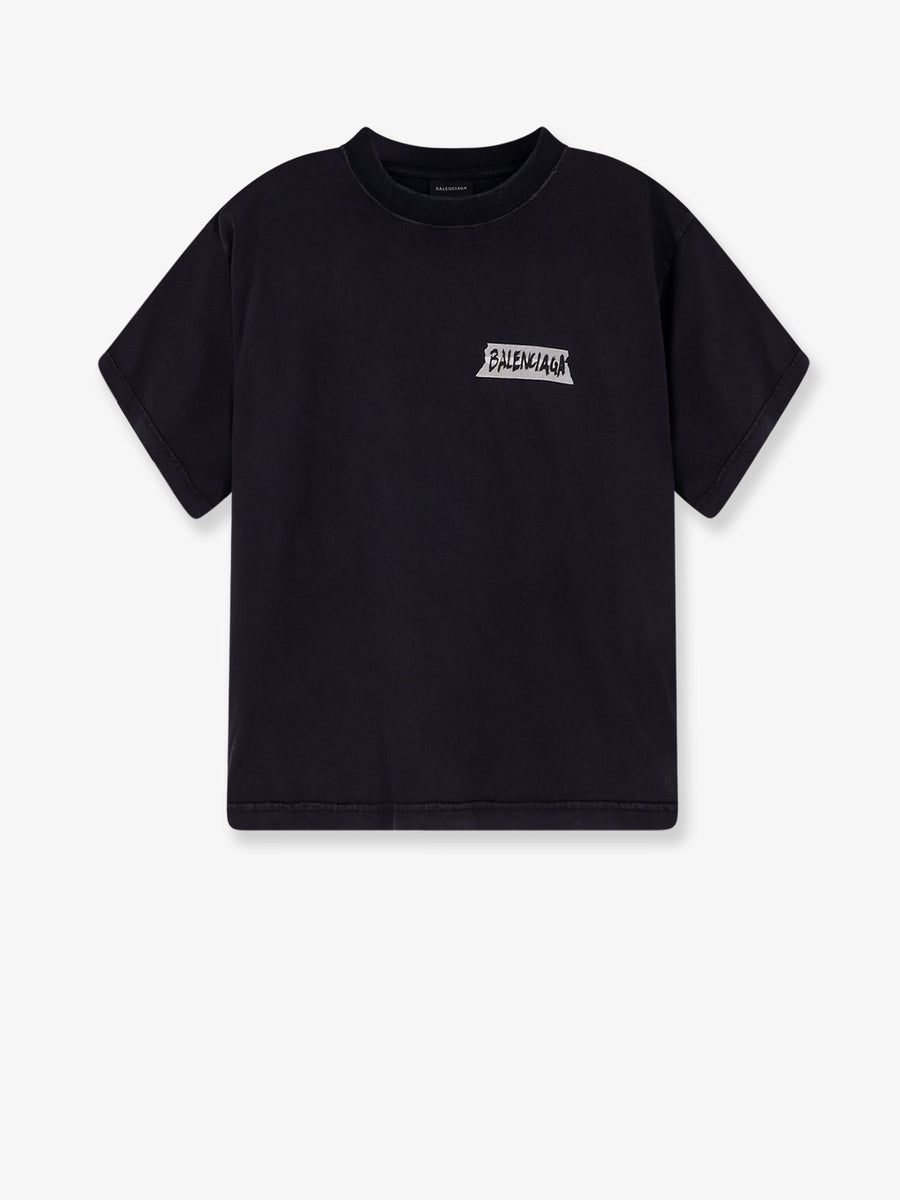 T-Shirt Used Effect Black Cotton T-shirts & Jerseys