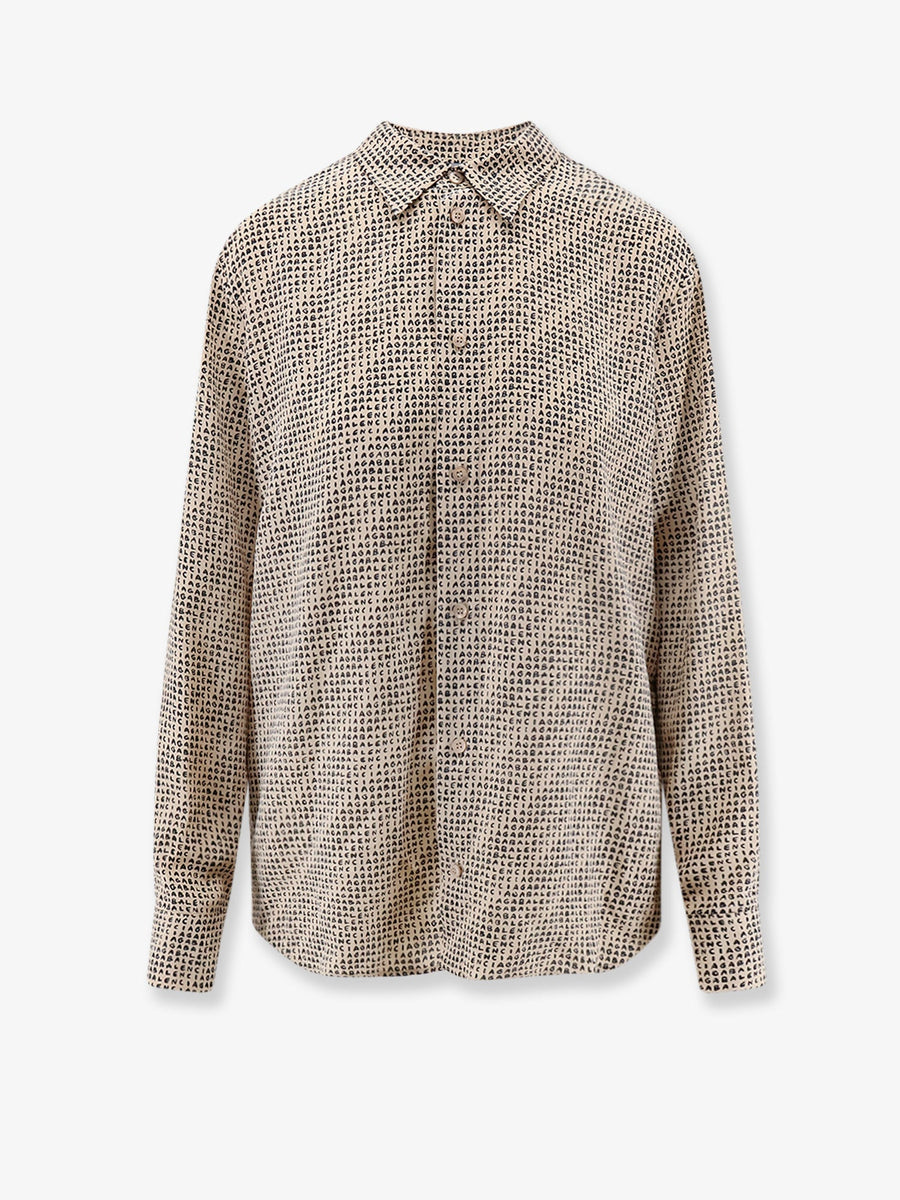 Silk Shirt All-Over Print Beige