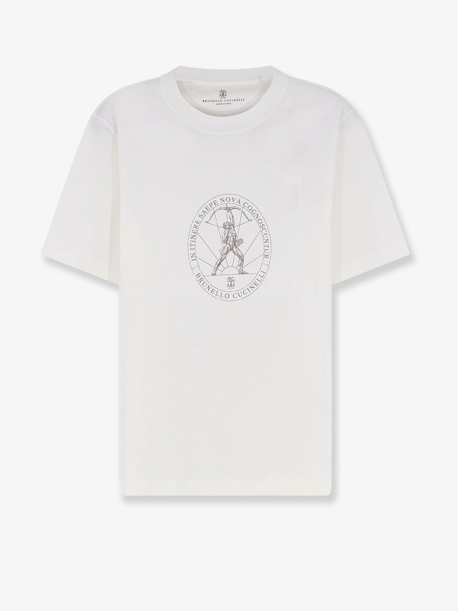 T-Shirt With Front Print, White Cotton T-shirts