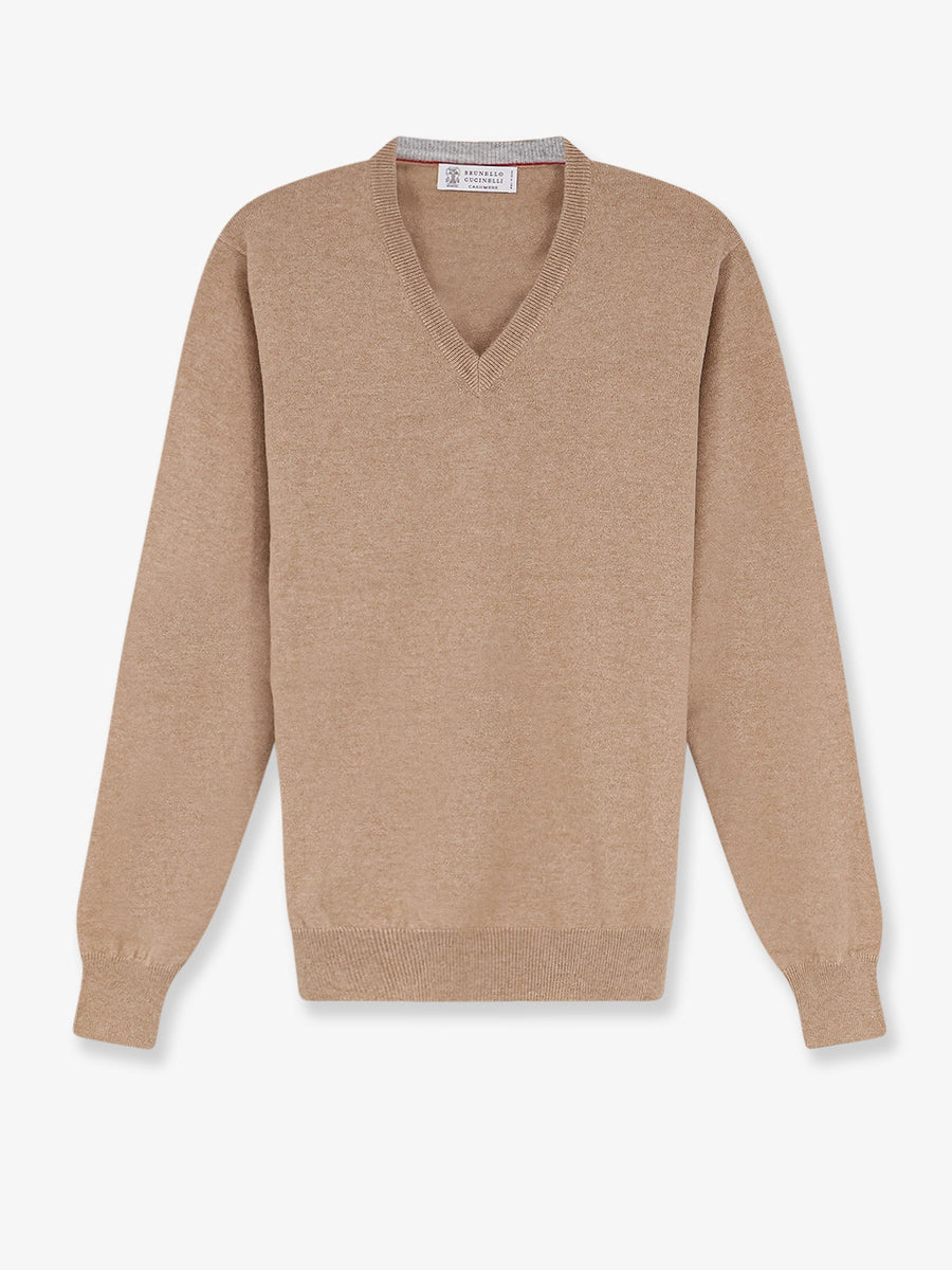 Sweater V-Neck Cashmere Beige